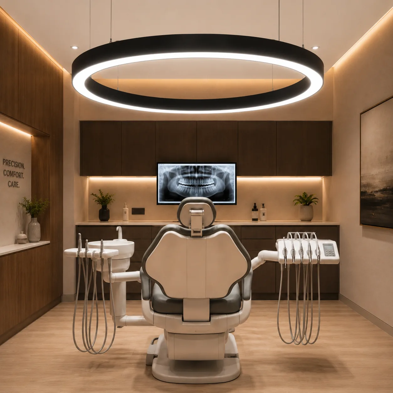 Suspension circulaire annulaire LED EVO Ring pour cabinet dentaire